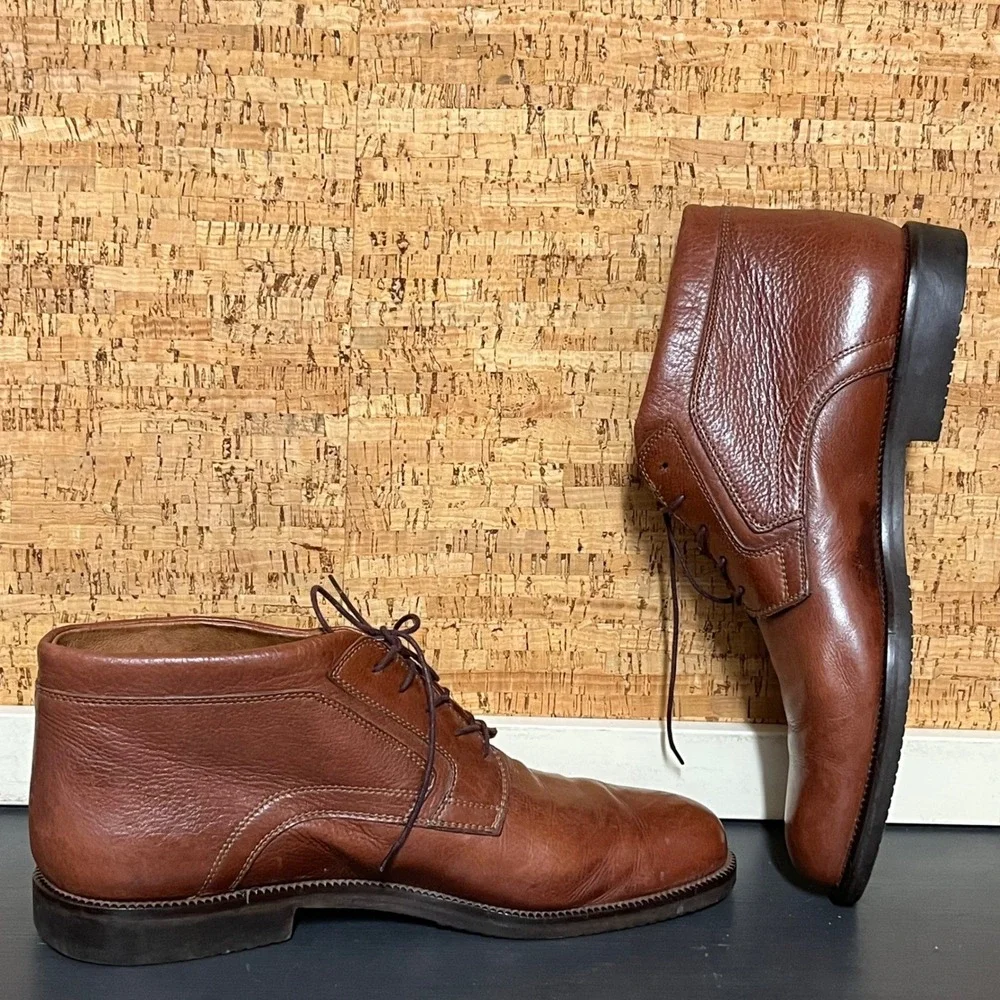 Johnston & Murphy‎ Mens Brown Leather Chukka Boots Size 10 M